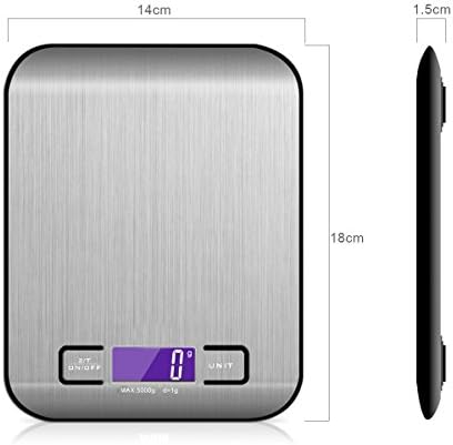 Stainless Steel Electronic Kitchen Scale Household Mini Food Called 5kg Baking Weighing Scale Platform (Silver)