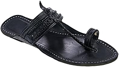 KOLHAPURI CHAPPAL Original Different Looking Black Pointed for Men Slipper Sandal