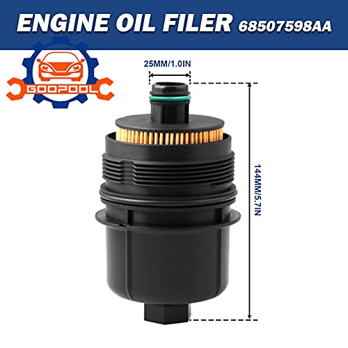 Ecodiesel Engine Oil Filter 68507598AA 68498720AA Compatible with Jeep