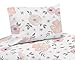 Blush Pink, Grey and White Twin Sheet Set for Watercolor Floral Collection by Sweet Jojo Designs - 3 piece set