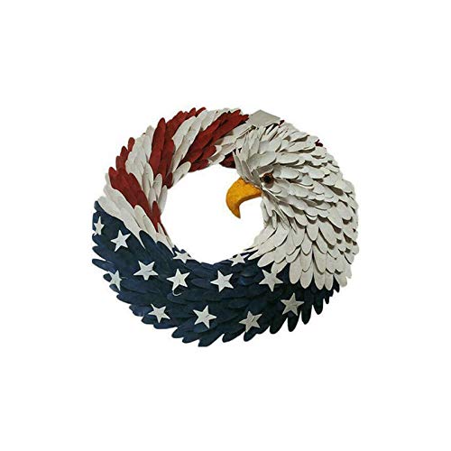 AMOLEY American Eagles Wreath,Artificial Front Door Patriotic Wreath
