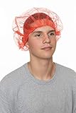 International Enviroguard Polypropylene Disposable Bouffants Hair Net Caps [Latex Free] for Hospitals, Medical, Health, Doctor, Labs, Nurse, Food Service, Salon - Red (21