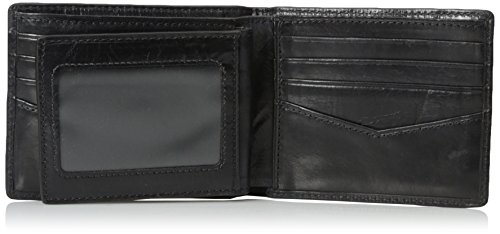 Fossil Men's Ryan RFID Blocking Leather Passcase Wallet, Black, One Size