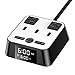Alarm Clock with USB Charger - Alarm Clock Charging Station Dock with 3 USB Charging Ports and 2 AC Outlets Surge Protector, 6ft Cord UL Listed, Bedside USB Alarm Clock for Home Bedrooms Dorm Hotel
