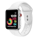 Sport Band Compatible with Apple Watch 38mm 40mm 42mm 44mm,Soft Silicone Strap Replacement Wristbands Compatible with Apple Watch Sport Series 4 Series 3 Series 2 Series 1 Nike+ Sports and Edition