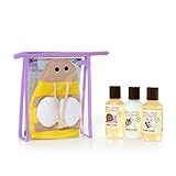 Little Twig All Natural Baby Travel Basics Bee Set with Baby Bubble Bath, Lotion, Body Wash, and Bath Mitt, Lavender