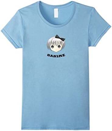Women's #Anime T-shirt Cute Manga Anime Girl T-shirt Medium Baby Blue