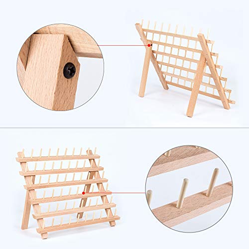 60-Spool-Thread-Rack-Wooden-Thread-Holder-Sewing-Organizer-Collapsible-Wall-Mount-Stand-Holder-for-Sewing-Quilting-Embroidery-Hair-braiding