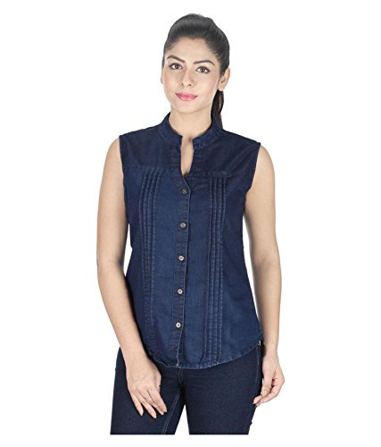 sleeveless denim shirt womens