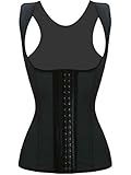 iSZEYU Womens Latex Workout Waist Trainer Vest Corset Training Body Shaper XS-8X