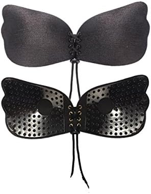 Self Adhesive Bra, Silicone Push Up Strapless Bras, Backless Reusable Invisible Drawstring Bra by Comfy Vicky