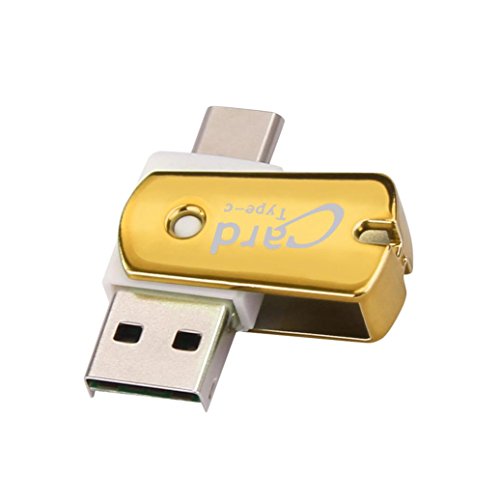 Coohole OTG Type C to USB 3.1 Micro TF Card Reader Adapter for Android Phone (yellow)