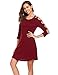 Elesol Women's Casual 3/4 Sleeve Cold Shoulder T-Shirt Dress Swing Dress