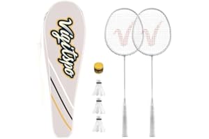 VIGVITSPO Racket Set with Shuttlecocks,Hand Glue & Carry Bag | Professional-Grade Badminton Racket Set | Lightweight Design & Non-Slip Grip