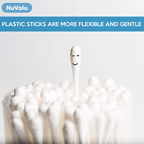 10,000 Count Double Tipped NuValu Cotton Swab 100% Pure Cotton - Wholesale Bulk Lot - 10 x 1000 Count Bag
