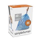simplehuman Code H Custom Fit Recycling Drawstring Trash Bags, 30-35 Liter / 8-9 Gallon, 3 Refill Packs (60 Count) - Blue