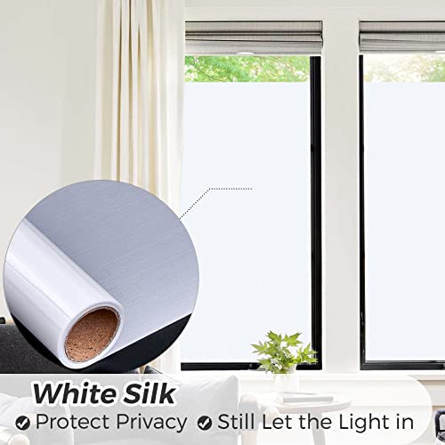 Window Privacy Film Privacy Window Film Heat Blocking: Frosted Glass Window Film Sun Blocking Non Adhesive Window Tint Static Cling for Window Film Home Office