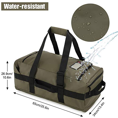 MIER 60L Water Resistant Backpack Duffle Heavy Duty Convertible Duffle