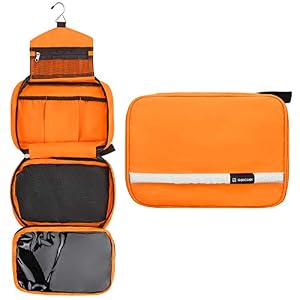 Hanging Toiletry Bag, Toiletry Bags for Traveling Women Travel Cosmetic Organizer Pink Toiletry Bag Leather Waterproof…