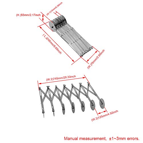 RDEXP Stainless Steel Single Side 7-Wheel Adjustable Dough Divider Pizza Pastry Slicer Blade Grip Kitchen Tool