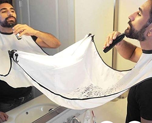 Lengus Beard Apron Waterproof Polyester Bathroom Hair Catcher, One Size for Men