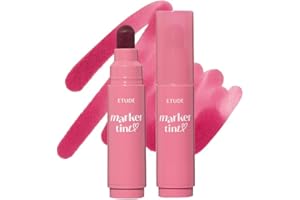 ETUDE Dear Darling Marker Tint #2 Mono Plum (5g) | Hydrating & Long Lasting Lip Stain | High Pigmented Lip Maker with Easy Drawing Tip | Korean Daily Lip Tint, Korean Makeup, Kbeauty, Perfect for Gift