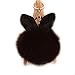 URSFUR Artificial Rabbit Ball Keychain Ear Pompom Phone Bag Charm Pendant