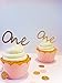 Gold Glitter One Cupcake Toppers - party supplies