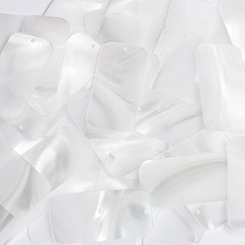 Sequin Rectangle 1.5 inches Raw Silk Crystal Illusion. Loose Paillettes. Made in USA. Large for display, accents, applique, arts, crafts, and embellishment.