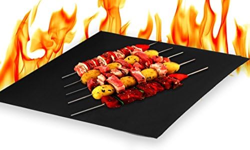 (Set of 4)Heavy Duty Non Stick BBQ Grills Baking Cooking Mats (16" X 13" Fiberglass Reusable Grilling Mats Work on Gas Charcoal Ovens Electric Grill Durable Heat Resistant Easy Clean Dishwasher Safe