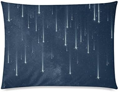 Wishing Stars Zippered Cotton Rectangular Pillow Cover Pillowcase Decorative 20x26 Twin Sides
