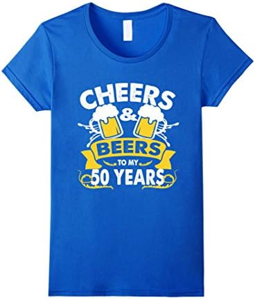 Women's Cheers and Beers to my 50 years Large Royal Blue