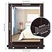 Homfa Bathroom Wall Mirror Vanity Mirror Makeup Mirror Framed Mirror with Shelf and 3 Hanging Hooks Multipurpose for Home, Dark Brown