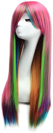 AISHN Wigs,31.5 inch(80cm) Long Straight/Curly Wig with Wig Cap for Cosplay,Party