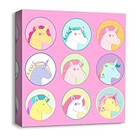 Canvas Wall Art Cartoon Picture Canvas Prints Home Artwork Decoration for Kids Bedroom Bathroom - 12x12 inches