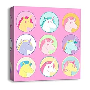 Canvas Wall Art Cartoon Picture Canvas Prints Home Artwork Decoration for Kids Bedroom Bathroom - 12x12 inches
