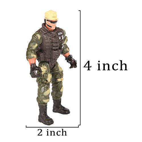 PROLOSO Military Soldier Playset Special Forces Action Figures 4" Army