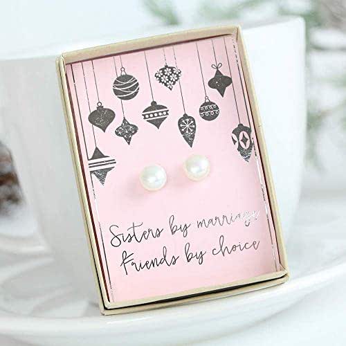 Christmas Gift for Sister in Law Stud Pearl Earrings