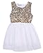 Baby Girl Sequins Party Gown Formal Bridesmaid Tulle Tutu Bow Backless Dress (5-6 Years, White)