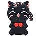 DiDicose Fashion 3D Cartoon Animal Characters Black Lucky Fortune Plutus Cat Kitty Silicone Rubber Phone Case Cover for Apple iPhone 6 6S 7 7S Plus Samsung Galaxy S5 S6 S7 S8 Edge LG MOTO HUAWEI etc.