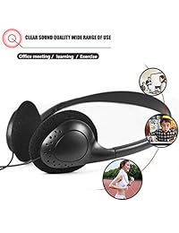 Wholesale   Auriculares de diadema para niños con micrófono, auriculares con micrófono para iPhone, Samsung, iPad y la mayoría de teléfonos Android, 0.138 in