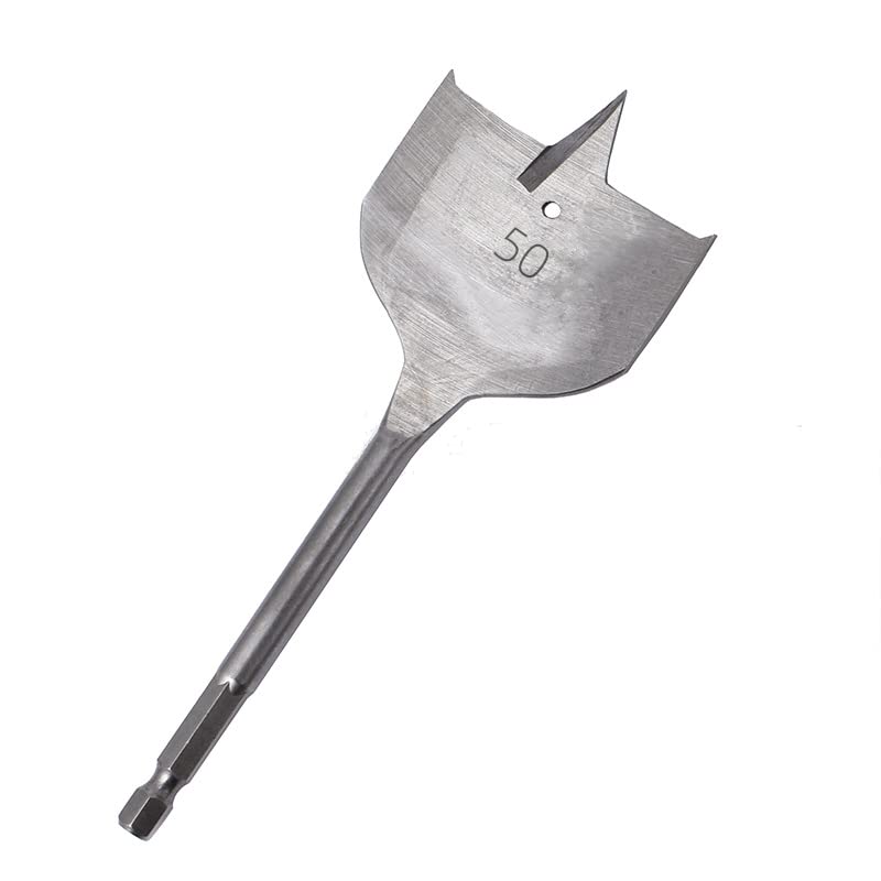 Haierr 1 Count 50mm Wood Drill Bit - Carbon Steel, Hex Shank, Spiral Flute