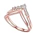 CRARINE Women's Stackable Ring Prong Cubic Zircon Eternity Promise Ring Flower Top Infinity Wedding Band - 1#Rose-Gold (8)…