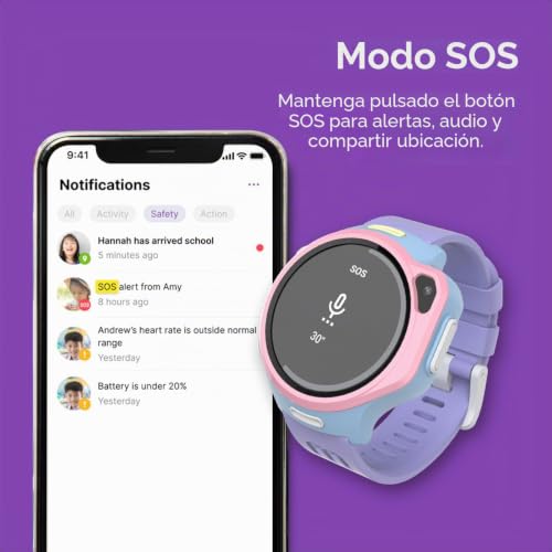 myFirst Fone R2 4G Child Smart Watch with GPS Locator, Video Calls, Messages, 5MP Camera, School Mode, SOS Button, eSIM and Parental Control