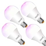 Smart Led Light Bulb WiFi A21 Dimmable Color Changing RGBW Bulbs 10W E26/27 Medium Screw Base No Hub Required 100 watt Equivalent Light Bulbs Compatible with Alexa and Google Assistant - 4 Pack