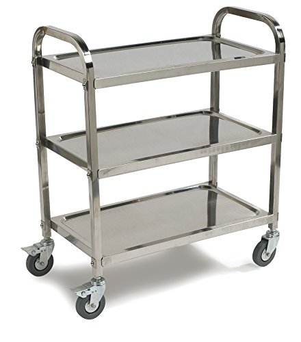 Carlisle UC4031733  Knockdown Stainless Steel 3 Shelf Utility / Service Cart, 400 lb. Capacity