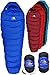 Hyke & Byke Snowmass 0°F Cold Weather Mummy Hiking & Backpacking Sleeping Bag - Duck Down 650 FP 4 Season Sleeping Bags for Adults - Ultralight with Compression Stuff Sack (Blue, Long)