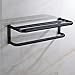 Rozin Black Bath Towel Holder Shelf Wall Mounted Towel Rack