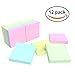 Mestron 4 Candy Colors Sticky Notes, 12 Pads/Pack, 100 Sheets/Pad, 3 in x 3 in Self-Stick Notes Easy to Post