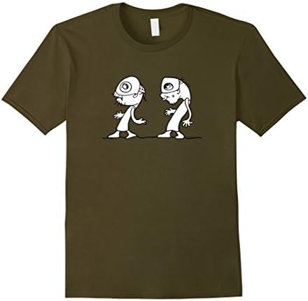 Mens Vintage 1899 Cartoon T-Shirt, strange, weird, wonderful Large Olive